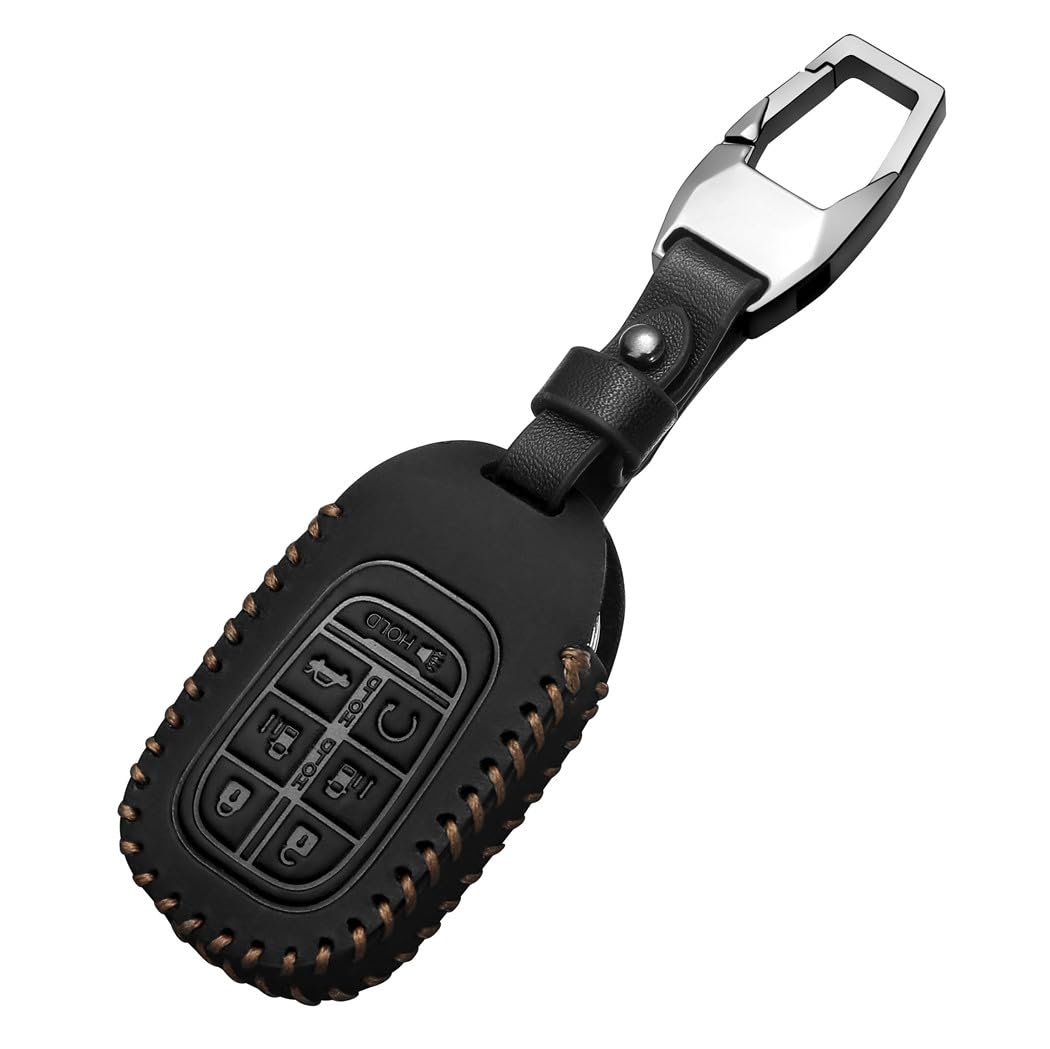 Avgardcat Leather Compatible with Honda Key fob Cover for 2025 2026 Odyssey 7 Buttons Accessories Keychain