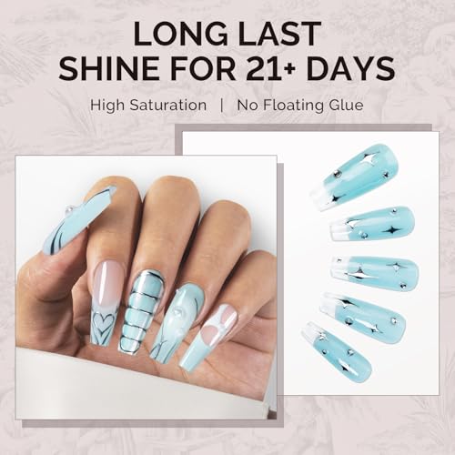 Image of MelodySusie Bright Blue Gel Nail Polish,0.5fl oz Soak Off UV LED Pastel Blue Gel Polish Gift for Women Nail Art Manicure Salon DIY Nail Design Decoration at Home-1750-A2110