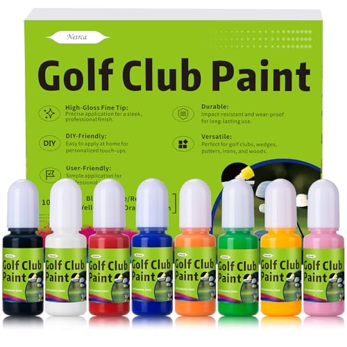 Golf Club Paint - Lettering, Fill, Customize, Touch Up, Or Renovate Your Clubs - Wedges, Putters, Irons. Golf Club Paint Fill Kit (8-Pack) - Black, White, Red, Blue, Pink, Green, Orange &Amp; Yellow