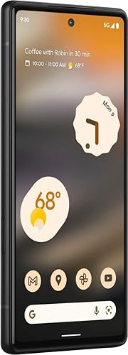 Miniatura 3 de Google Pixel 6A 5G 128GB 6GB RAM desbloqueado de fábrica (solo GSM, sin CDMA, no compatible con Verizon), versión global, carbón (renovado)