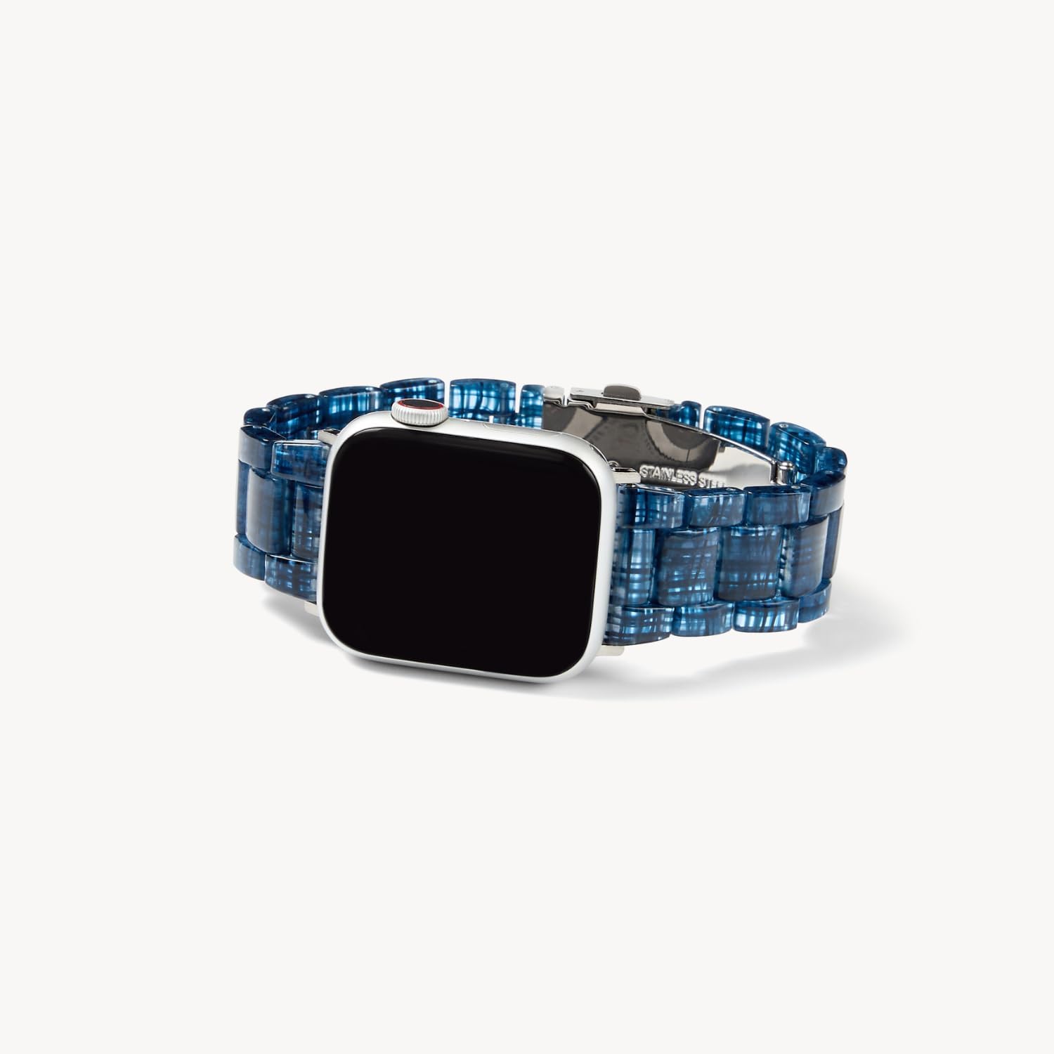 MACHETE Compatible with Apple Watch Band 38mm 40mm 41mm 42mm 44mm 45mm 49mm, Fashion Acetate Resin iWatch Band for SE Series 9/8/7/6/5/4/3/2/1 Ultra 2 1 Women Men (Chambray)