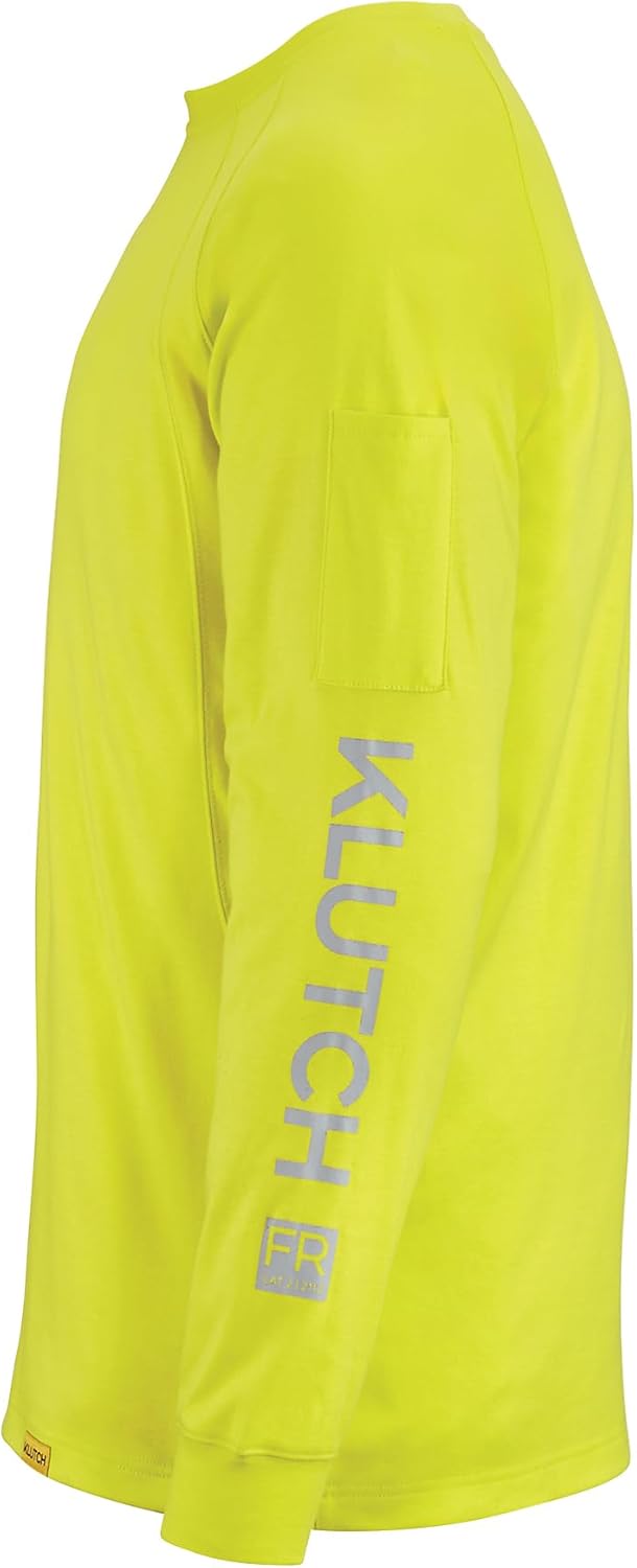 Klutch Flame-Resistant Long-Sleeve T-Shirt, Safety Yellow, Small