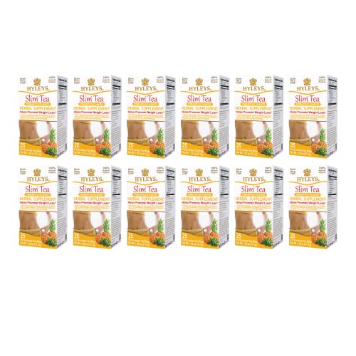 Hyleys Slim Tea Pineapple Flavor - Weight Loss Herbal Supplement Cleanse And Detox - 25 Tea Bags (12 Pack) #TOP1
