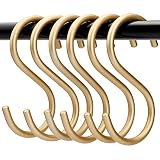 10 Pieces Gold S Hooks Aluminum Alloy S-Shaped Hooks Heavy Duty Kitchen Bathroom Multi Purpose Stora