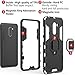 DuoLide for Xiaomi Pocophone F1 Case/Poco F1 Case, 2 in 1 Hybrid Heavy Duty Armor Shockproof Defender Kickstand Dual Layer Bumper Hard Back Case Cover Tempered Glass Screen Protector，Black