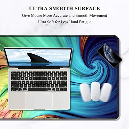 Image of Auhoahsil Large Gaming Mouse Pad, XXL 35.4 x 15.7 in Desk Mat, Peacock