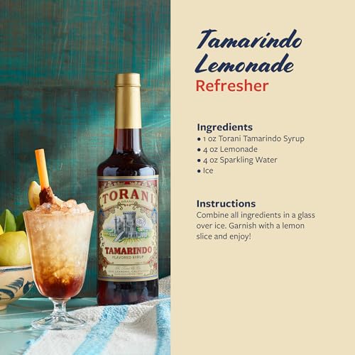Image of Torani Tamarindo Syrup, 100th Anniversary Flavor for Drinks, Glass Bottle with Pump Included, 25.4 Fl Oz