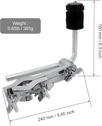 Miniatura 3 de CashBeat Abrazadera de soporte para platillo con brazo de pluma, montaje de extensión de juego de batería para instrumentos de percusión, accesorio