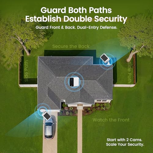 AOSU 4K Security Cameras Wireless Outdoor, 2-Cam Kit with aosuCortex AI, Solar-Powered System, Behavior Detection & Face Recognition, Expandable to 16TB, No Monthly Fee - Image 3