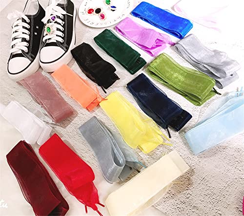 GIVBRO Scarpe Lacci Chiffon Largo Pizzo Piatto