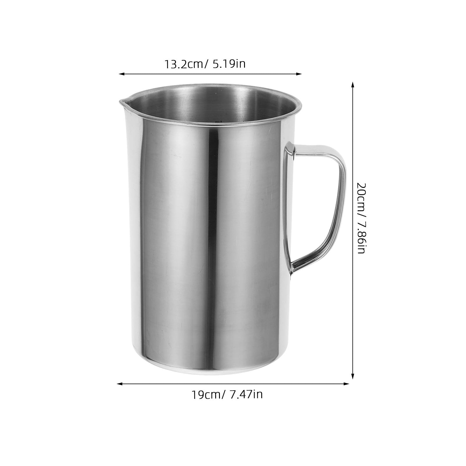 Misurino con Graduato in Inox Beccuccio Acciaio 2000ml