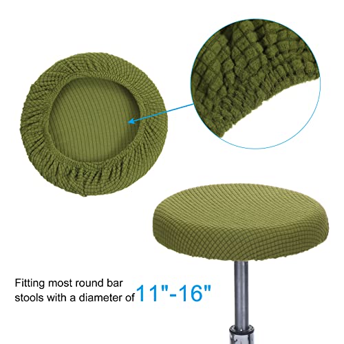PATIKIL 11" Round Bar Stool Cover, Washable Elastic Stool Cover for Diameter 11"-13" Chair, Lawn Green - Image 3