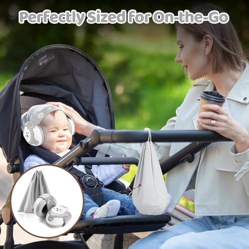 Image of BIGASUO Baby Headphones-Infant Ear Protection for Babies 0-36 Months, 25dB NRR Baby Noise Cancelling Headphones with Little Bear Design,Airplane Essentials for Travel /Improves Sleep /Outdoor (BG37)