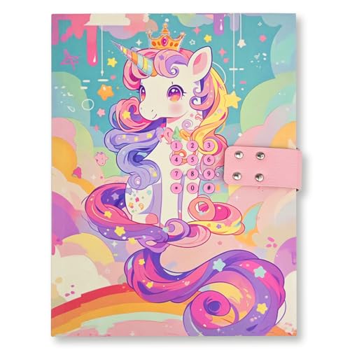Mowtential Diario para Niñas con Contraseña - Diario Secreto con Candado, diario secreto niña, un Tesoro de Fantasía para Guardar Sus Secretos, El Regalo Creativo Ideal para Niñas de 6 a 15 Años.
