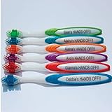 Confezione da 5 spazzolini da denti personalizzati per adulti, 6 diversi colori con qualsiasi nome/messaggio inciso