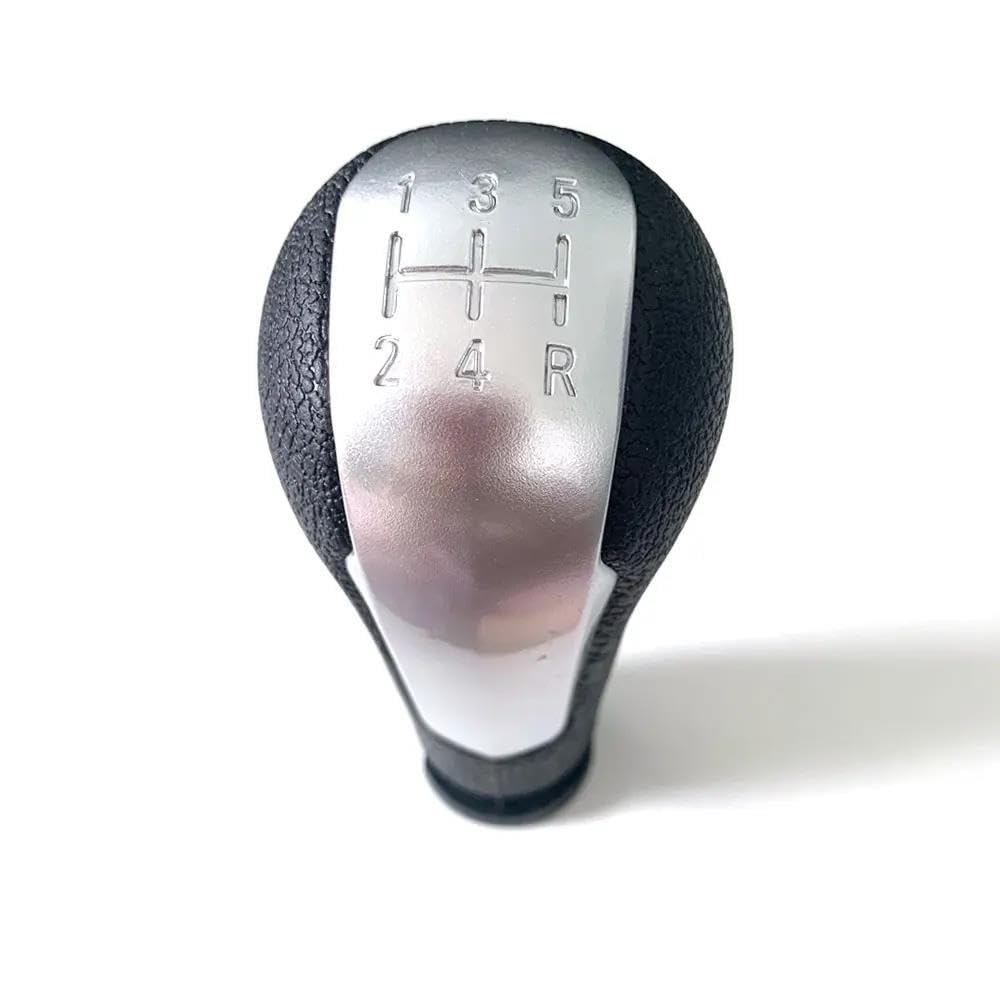 Sxqpocar Silver Cap 5 Speed Gear Shift Lever Knob Cover Boot Gaitor Manual Gearbox Handball For Chevrolet Spark 2013 Shift Lever Head(Silver)