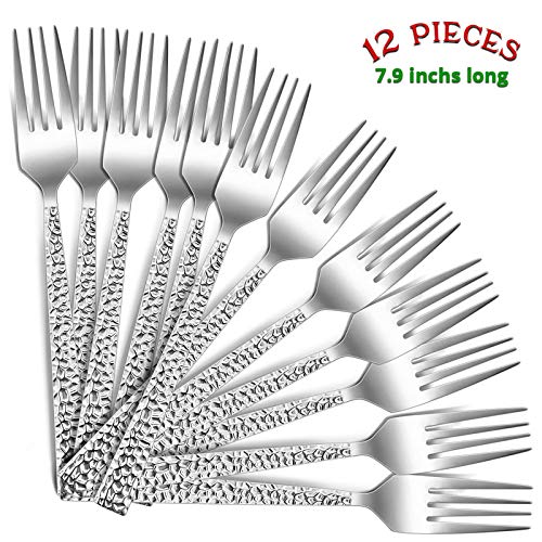 E-Far 12-Piece Hammered Dinner Forks Set thumb #1