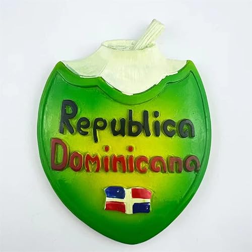 Miniatura 5 de Forma de coco República Dominicana imán de nevera recuerdos de viaje hogar cocina refrigerador decoración pintado a mano artesanía