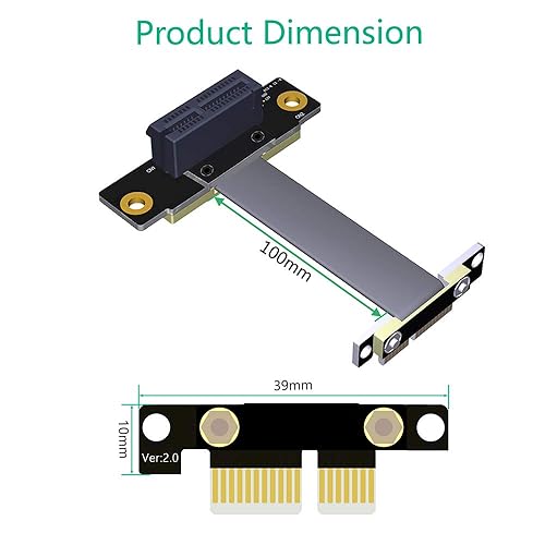 Miniatura 3 de HLT Cable de extensión PCI-e PCI Express 36PIN 1X de alta calidad (dirección vertical dual de 90 grados)