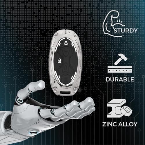 Image of KEYCEPT Metal Armor Keycover Compatible for Hyundai Venue 2026 3 Button Smart Key Cover.