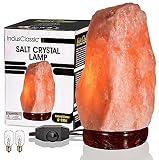 IndusClassic LN-04 Natural Himalayan Pink Crystal Rock Salt Lamp 6~9 lbs with Dimmer Control Switch,