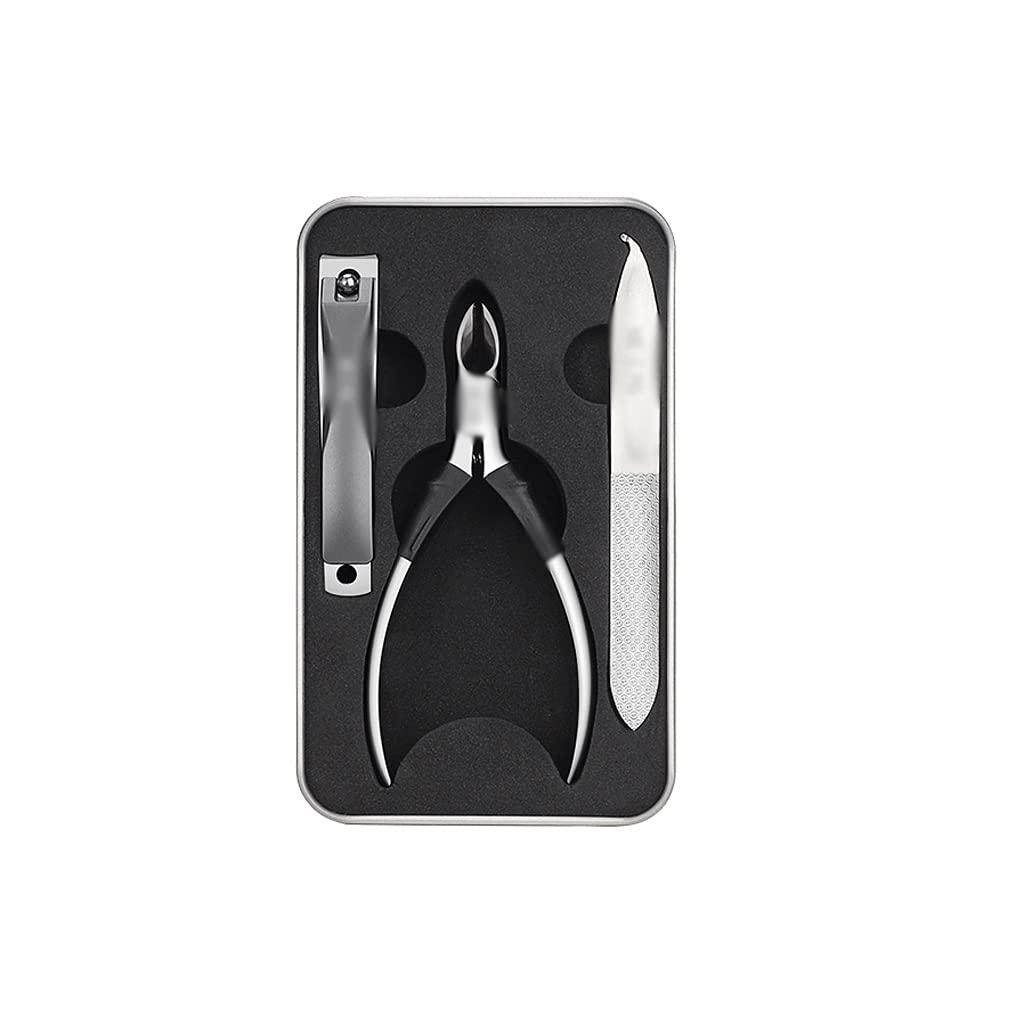 Zestaw obcinaczy do paznokci, zestaw do pielęgnacji manicure ze stali nierdzewnej, z etui podróżnym, 3 sztuki profesjonalnych nożyczek do paznokci do użytku domowego i podróżnego