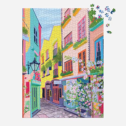 Rompecabezas Galison London Passage de 1000 piezas para adultos | Calle londinense colorida, paisaje urbano inglés, ilustrado, desafiante, papel reciclado, sin polvo, tamaño final 27" x 20" miniatura 3