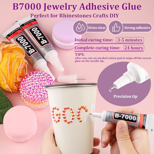 Image of 25000Pcs Resin Rhinestones for Crafting, Red AB 2-6mm Mixed Sizes Non Hotfix Flatback Gems with 1Pcs Glue, Bedazzling Crystal for DIY Craft Clothing Mugs Tumblers Shoes Fabric Decor Nail Art