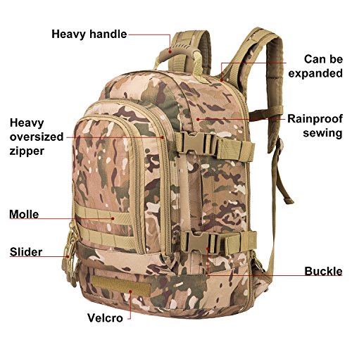 Outdoor 3 Day Expandable 40-64L Backpack Military Tactical Hiking Bug Out Bag #TOP3