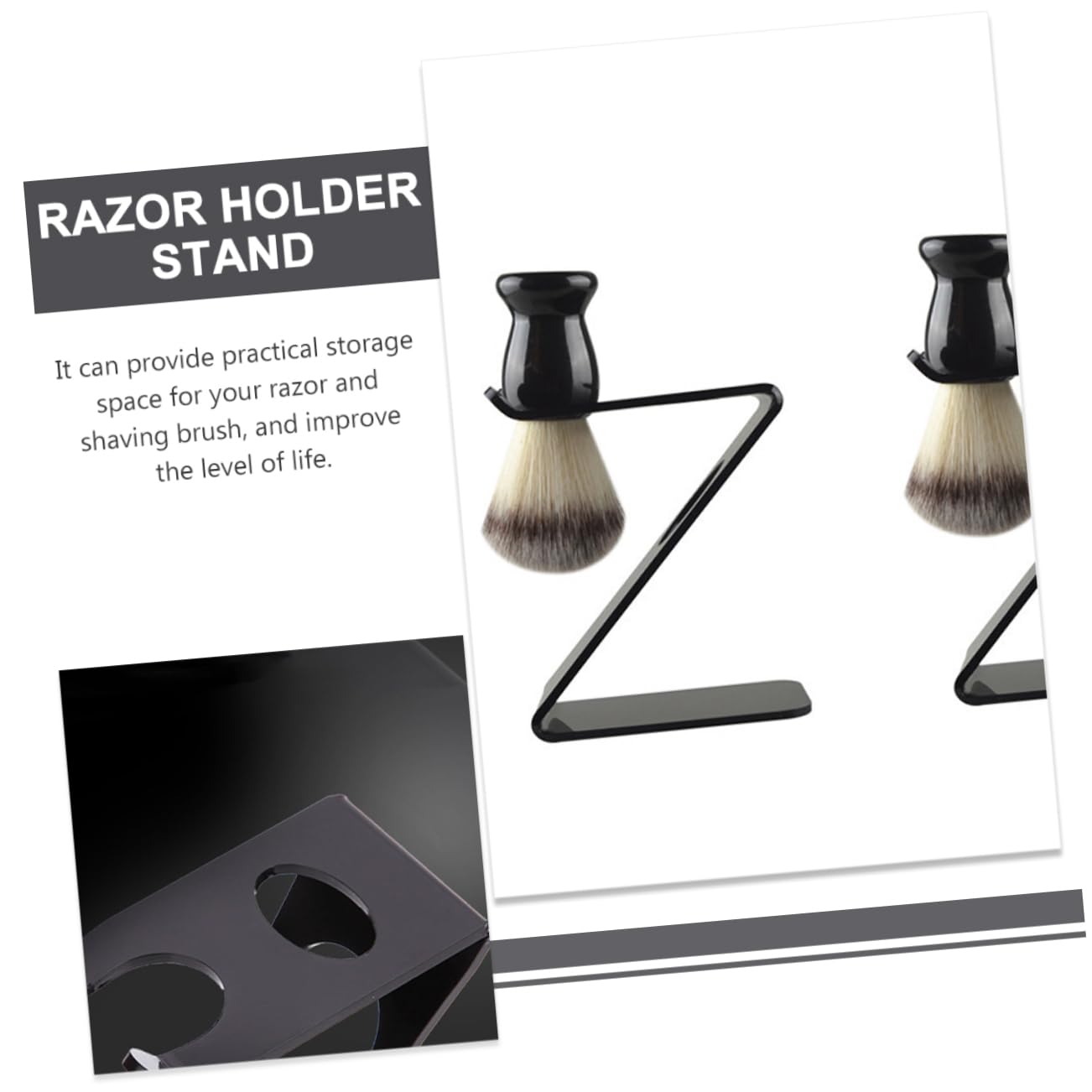 PACKOVE 5 Pezzi Rasoio e Organizer Bagno Design e Stabile per Casa e Salone Mantiene Asciutto