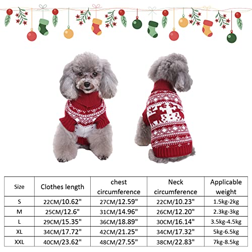 Knitted Pet Jumper, Soft Winter Dog & Cat Coat, Xmas Sweater, Clothes for Small Medium & Large Pets, Christmas Costume (Large - Image 2