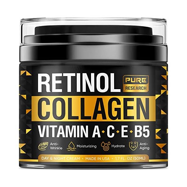 Retinol Face Cream â Natural Anti-Wrinkle Cream â Anti-Aging Facial Moisturizer with Collagen & Hyaluronic Acid - Hydrate, Renew and Protect Your Skin 1.7oz