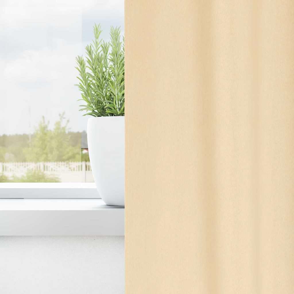 Set di 2 tende oscuranti con occhielli, in poliestere, oscuranti, per soggiorno, camera da letto e ufficio, 140 x 140 cm, colore: crema