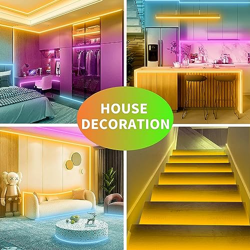 KSIPZE 30m Led Strip Lights RGB Music Sync Color Changing, Led Lights with Smart App Control Remote, Lights for Bedroom Lighting Flexible Home Decoration - Image 6