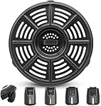 Air fryer Accessories for Ninja AF101 4 QT AF161 Max XL AF150 XL Air Fryer, 8.2'' Round Food Grade Air Fryer Grill Pan Plate Crisper Plate Replacement Parts Tray Rack,Dishwasher Safe