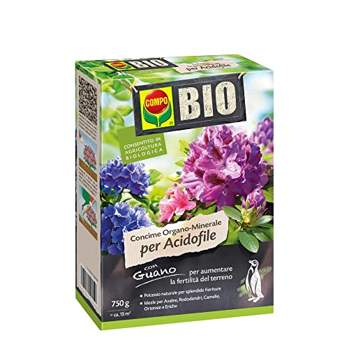 COMPO Bio - Abono órgano-mineral para acidófilos, con guano, permitido en agricultura biológica, 750 g