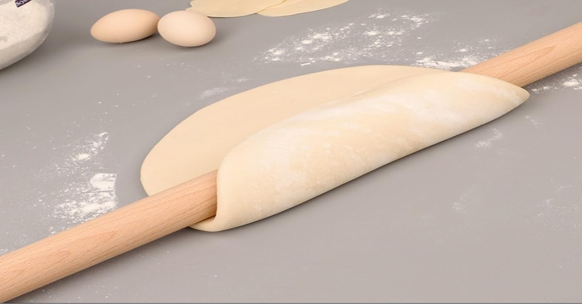 Rodillo de pasta extralargo, rodillo de masa, rodillos profesionales para hornear, tortilla, baklava, pizza, fideos (89 x 3,5 cm)