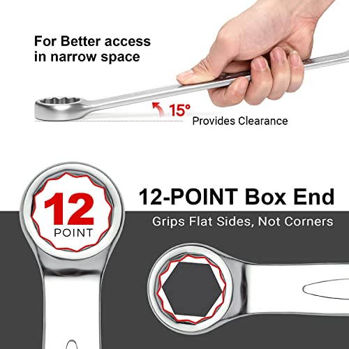 Jetech 27mm Combination Spanner - Durable Cr-V Steel High Strength 12 Point Double Head Wrench in Sand Blasted Finish - Image 3