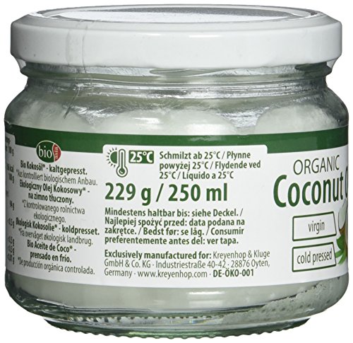 BIOASIA Bio Kokosöl, kaltgepresst, naturbelassen ohne Zusatzstoffe, veganes Fett zum Kochen, Braten und Backen, auch als Naturkosmetik verwendbar, 100 % Bio, 250 ml - Image 3