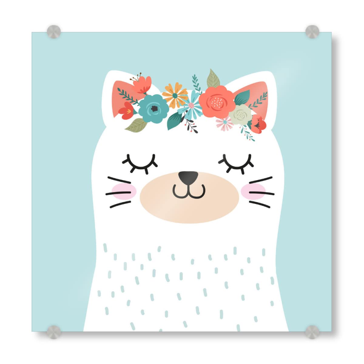 artboxONE Acrylglasbild 100x100 cm Tiere Kids Art Katze Frida - Bild kinderzimmer babyzimmer deko