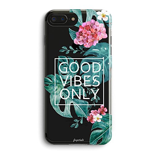 iPhone 8 Case,iPhone 7 Case,Flowers Aloha Love Summer Tropical Hawaii Floral Case for Girl Women Good Vibes Only Palm Tree Beach Rose Clear Soft Case Compatible for iPhone 7/iPhone 8
