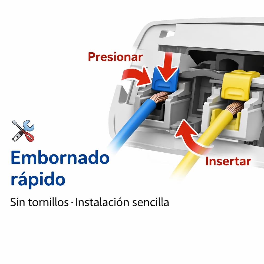 DINUI Timbre Electromecanico BISON 2000 110-230V | Timbre Electrico Ding Dong 85dB | Doble Nota | Embornado Rápido Sin Tornillos | Instalación Superficie o Caja Universal | Blanco | Rasmacor