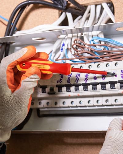 E·Durable 4pcs VDE Screwdriver Set, Magnetic Insulated Screwdriver Set to 1000v, Multifunctional Tool Kit Chrome Vanadium Screwdrivers TPR Handle for Home and Professional Use, Red 6 E·Durable 4pcs VDE Screwdriver Set, Magnetic Insulated Screwdriver Set to 1000v, Multifunctional Tool Kit Chrome Vanadium Screwdrivers TPR Handle for Home and Professional Use, Red - Image 6