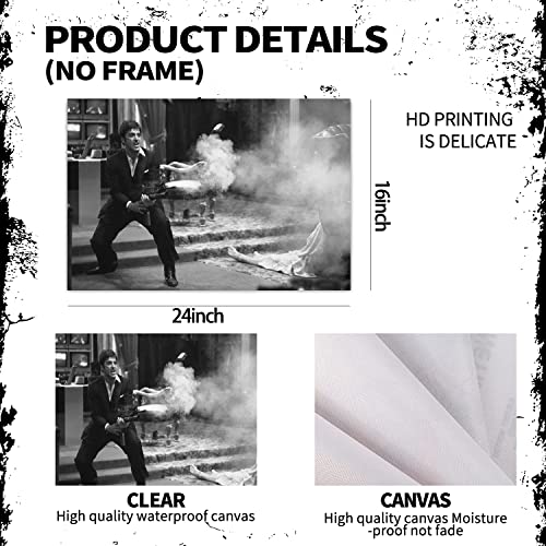 Scarface Poster Vintage Movie Posters Canvas Wall Art Living Room Decor Posters Unframed 16"X 24" #TOP1