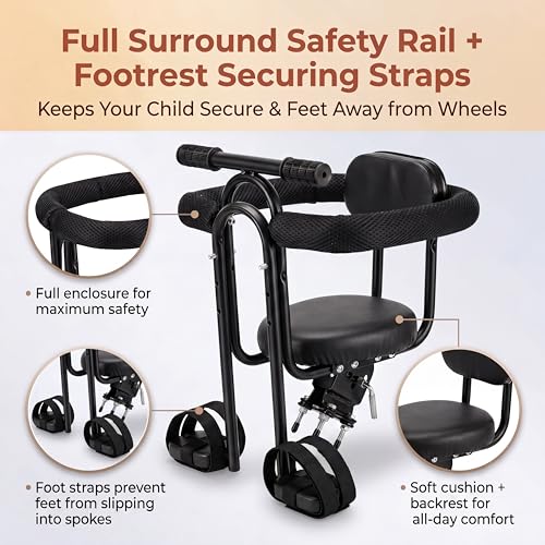 Toddler Front Bike Seat with Guardrail