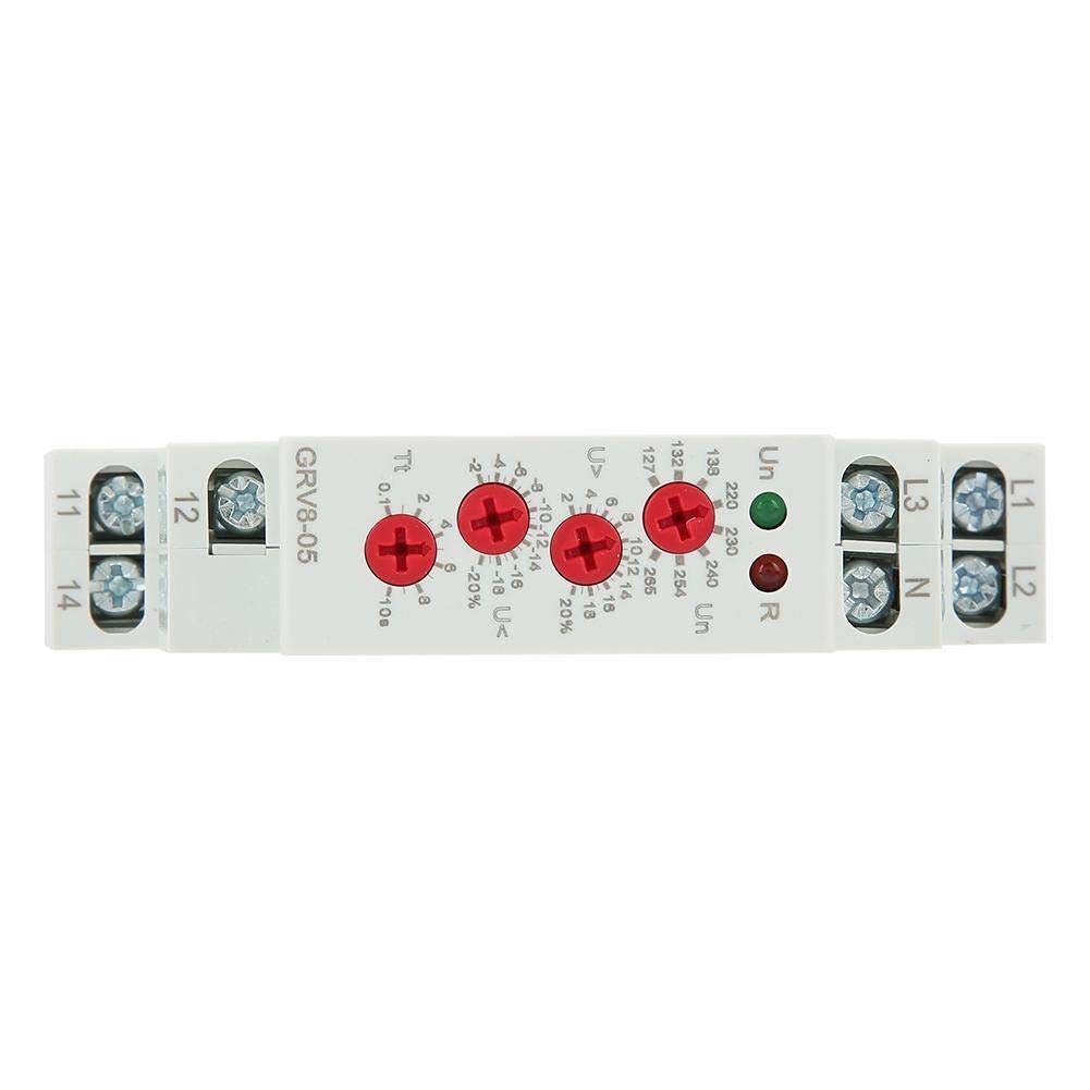 Relé de voltaje, M265 GRV8-05 Relé de monitoreo de voltaje trifásico, protección contra fallas de fase de secuencia de fase, para protección y control de equipos