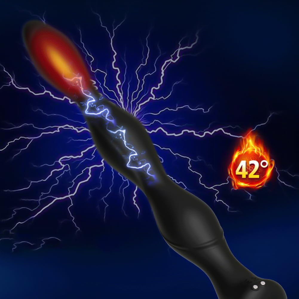 SXOVO Vibratore, Palline Anali Elettriche Vibranti con Funzione di Riscaldamento, Vibratore Anale con 10 Modalità di Vibrazione e 5 Intensità di Shock Elettrico, Sexytoysys per Donna Uomo Coppia