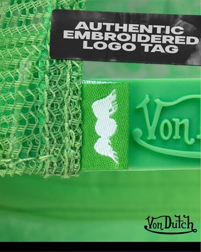Image of Von Dutch Unisex Trucker Hat - Velvet Curved Bill Mesh Back Retro Classic Adjustable Snapback Baseball Cap for Men and Women