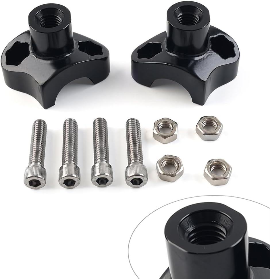 Cnonee1 Powersports Handlebar Risers 1.7" Tall Handlebar Risers for Harley For Softail Dyna for Street bob, Black