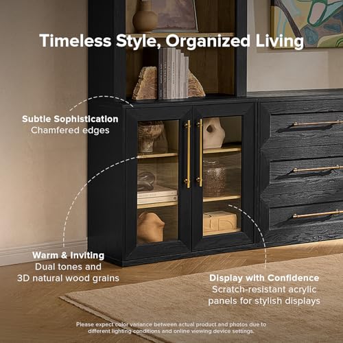 mopio-Blake-Storage-Cabinet-Small-Modular-Accent-Display-Sideboard-Buffet-Cabinet-with-Storage-Media-Console-Credenza-for-Kitchen-Coffee-Bar-Pantry-Black-Oak-Acrylic-Single